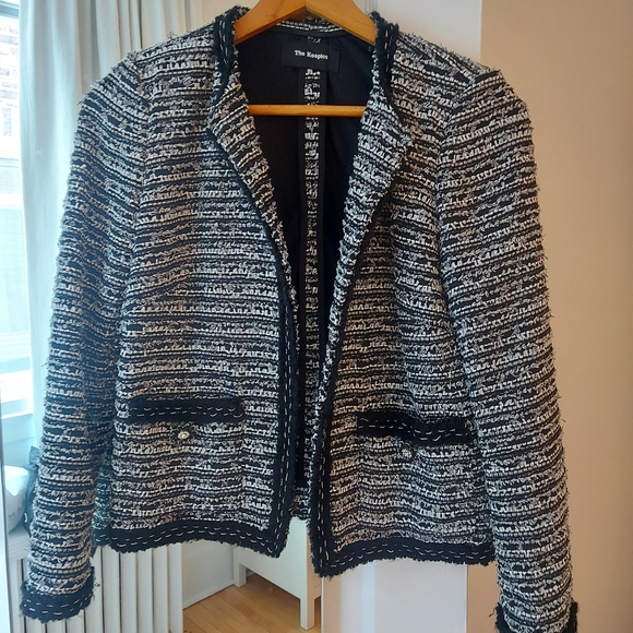 The Kooples Evening tweed jacket (black&white metallic thread) - Picture 1 of 10